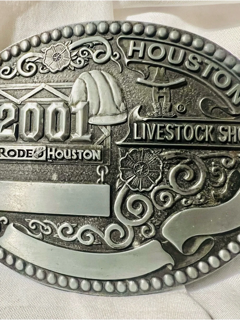 2001 Houston Livestock Show Rodeo VTG Commemorative Belt Buckle
